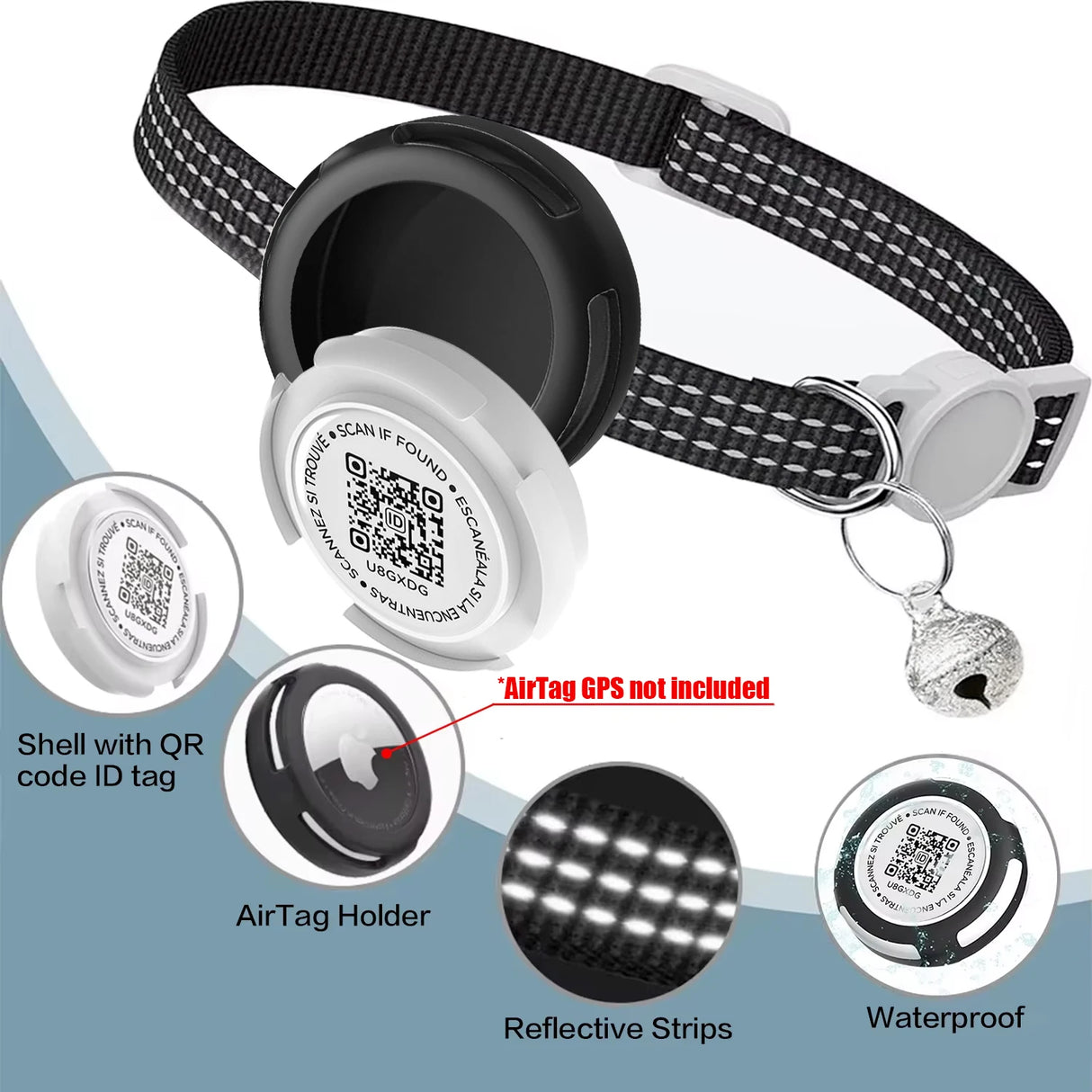 Coleira rastreadora equipada com gps